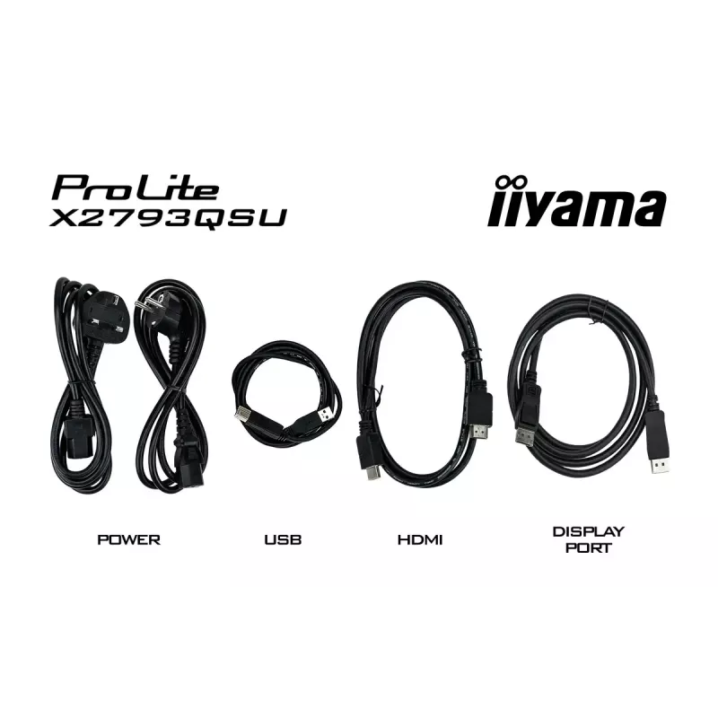27 inch IIYAMA ProLite X2793QSU-B1 Quad HD 2560x1440 IPS LED monitor, 1 ms, USB hub, speakers, VESA