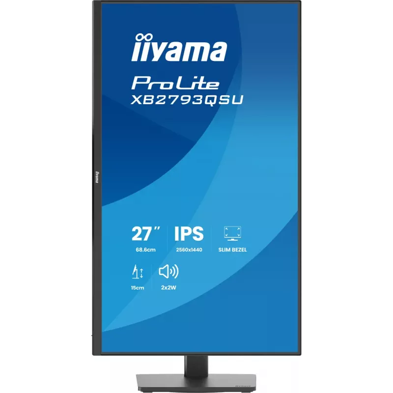 Monitor IIYAMA ProLite XB2793QSU-B1 27 inch (68.6 cm) IPS LED Quad HD 2560x1440, matte, USB hub, speakers, VESA, height adjustable, black