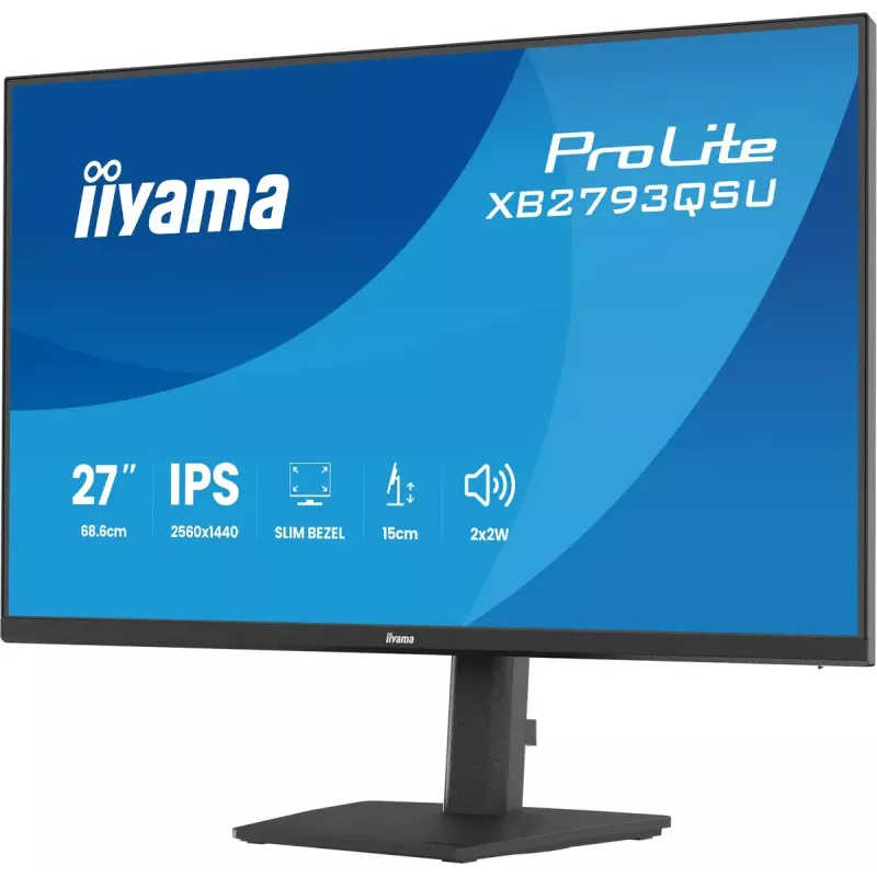 Monitor IIYAMA ProLite XB2793QSU-B1 27 inch (68.6 cm) IPS LED Quad HD 2560x1440, matte, USB hub, speakers, VESA, height adjustable, black