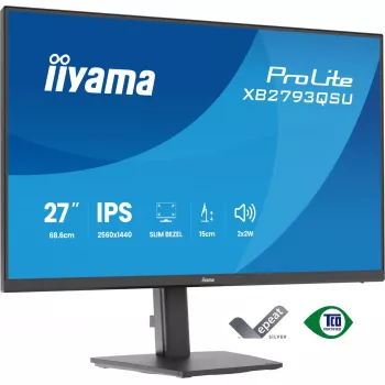 Monitor IIYAMA ProLite XB2793QSU-B1 27 inch (68.6 cm) IPS LED Quad HD 2560x1440, matte, USB hub, speakers, VESA, height adjustable, black
