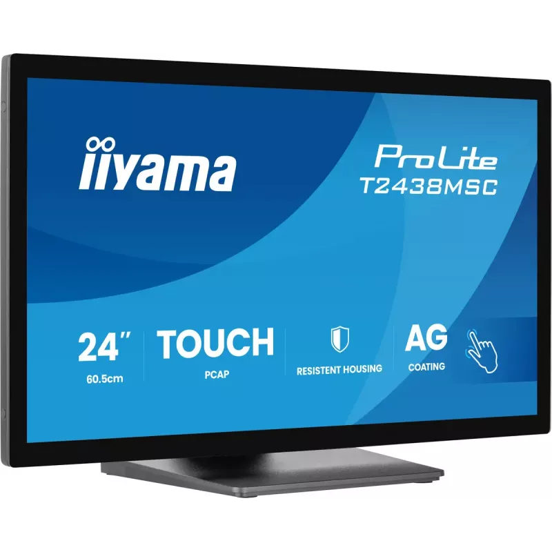 iiyama ProLite T2438MSC-B2 computer monitor 60.5 cm (23.8 inch) 1920 x 1080 pixels Full HD LED Touchscreen Black