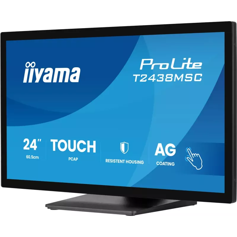 iiyama ProLite T2438MSC-B2 computer monitor 60.5 cm (23.8 inch) 1920 x 1080 pixels Full HD LED Touchscreen Black
