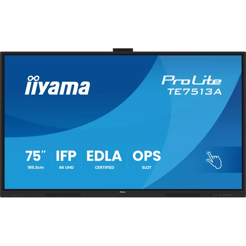 IIYAMA TE7513A-B2AG 75 inch 4K UHD Interactive Touchscreen Display with Android 14 EDLA, Wi-Fi 6E, 500 cd/m², 24/7