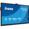 IIYAMA TE7513A-B2AG 75 inch 4K UHD Interactive Touchscreen Display with Android 14 EDLA, Wi-Fi 6E, 500 cd/m², 24/7