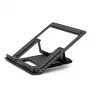 Lindy Collapsible Square Laptop Riser, Laptop arm, Black, Silver, Aluminium, Rubber, 10 kg, RoHS, REACH & California Proposition 65, 90 - 113 mm