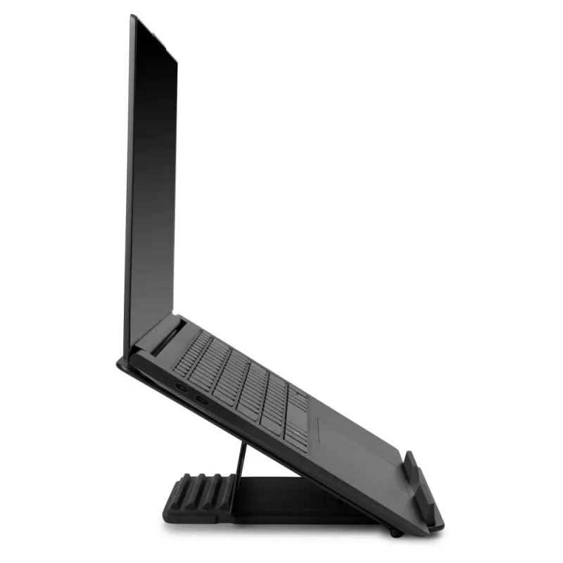 Lindy Collapsible Square Laptop Riser, Laptop arm, Black, Silver, Aluminium, Rubber, 10 kg, RoHS, REACH & California Proposition 65, 90 - 113 mm