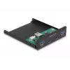 DeLOCK 3.5 inch USB Front Panel 2 x USB Type-C 2 x USB Type-A Black