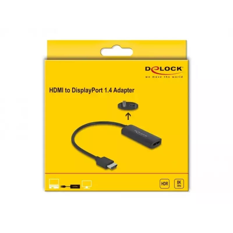 DeLOCK Adapter HDMI-A male to DisplayPort female 8K 0.18m