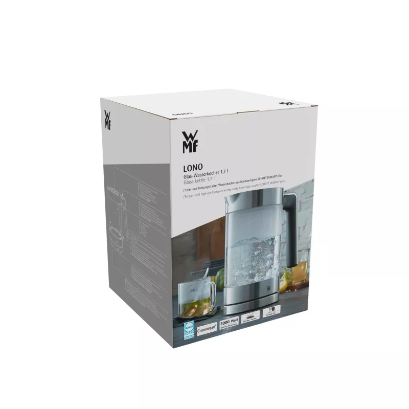 WMF Lono 0413150011 electric kettle 1.7 L 3000 W Chrome, Transparent