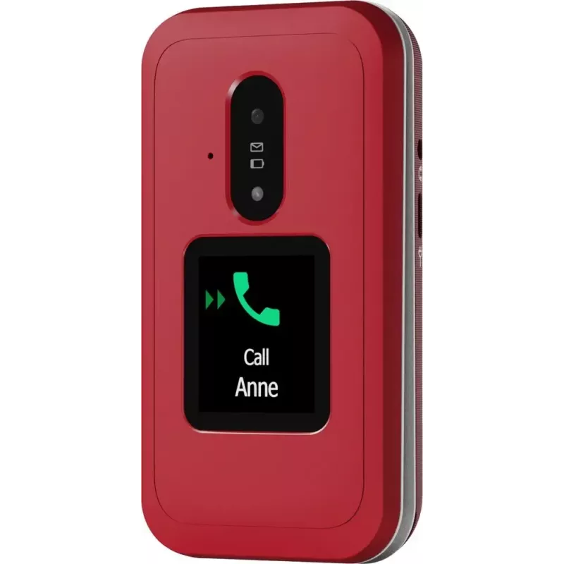 Feature phone Doro Leva E30 clamshell, 2.8 inch (7.11 cm) 320x240, Single SIM, 0.3 MP camera, 1150 mAh, IP55, Red/White