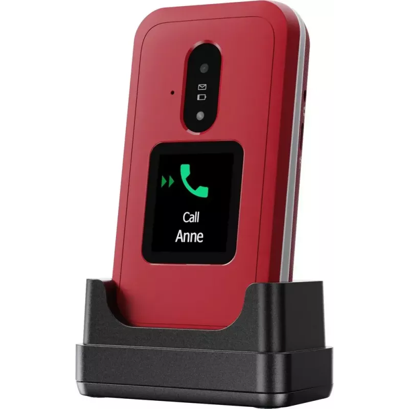 Feature phone Doro Leva E30 clamshell, 2.8 inch (7.11 cm) 320x240, Single SIM, 0.3 MP camera, 1150 mAh, IP55, Red/White