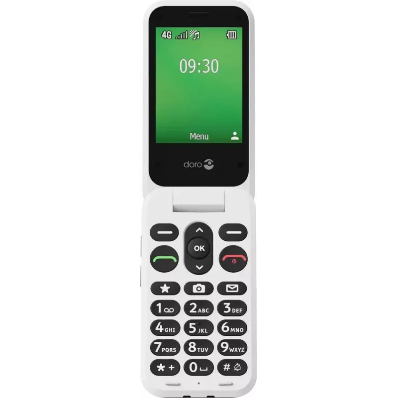 Feature phone Doro Leva E30 clamshell, 2.8 inch (7.11 cm) 320x240, Single SIM, 0.3 MP camera, 1150 mAh, IP55, Red/White