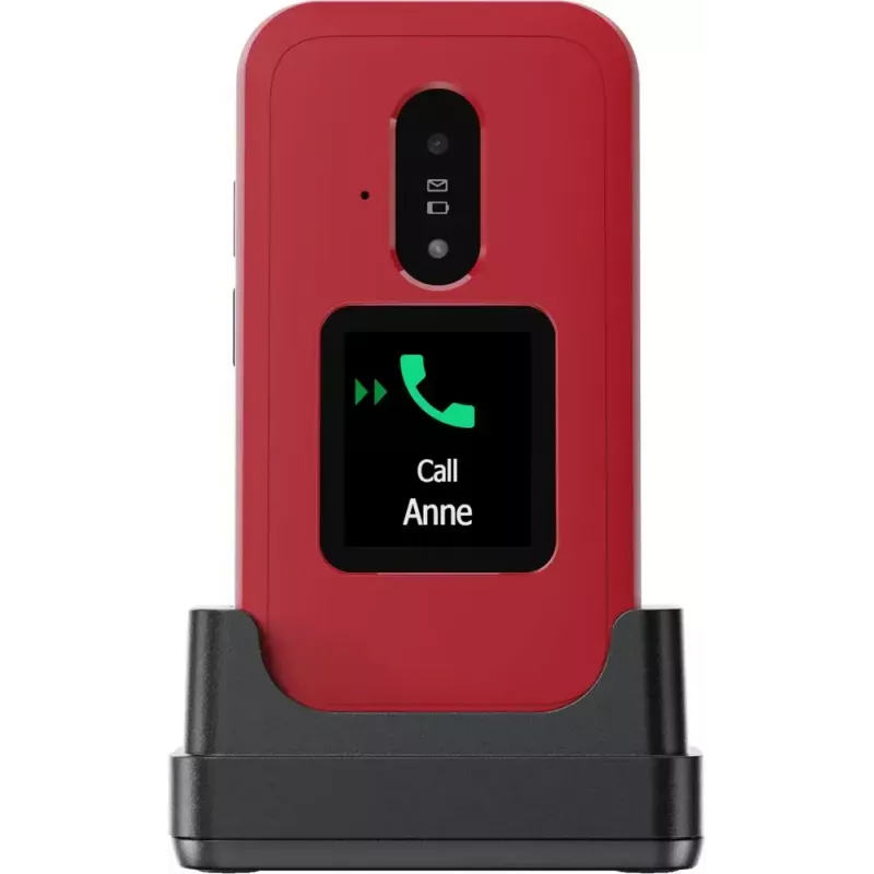 Feature phone Doro Leva E30 clamshell, 2.8 inch (7.11 cm) 320x240, Single SIM, 0.3 MP camera, 1150 mAh, IP55, Red/White
