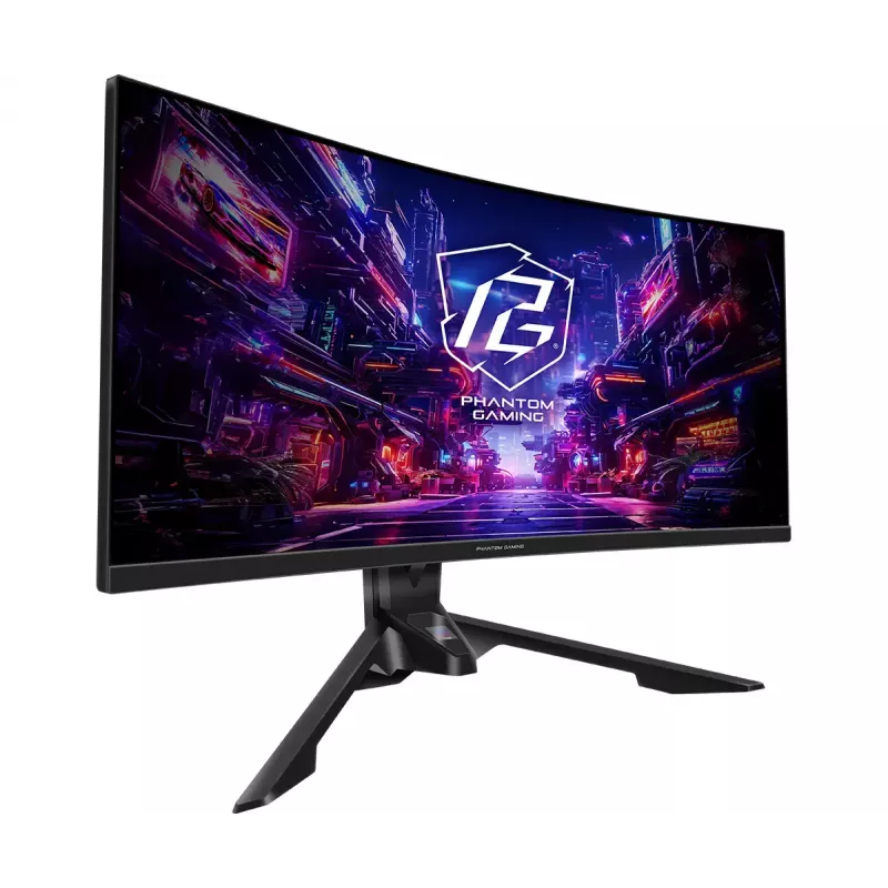 Monitor ASROCK PG34QRT3A 34 inch (86.4 cm) WQHD 3440×1440 OLED Curved VA 21:9 500 cd/m² 4000:1 USB 3.2 Gen1 Speakers VESA Height adjustable