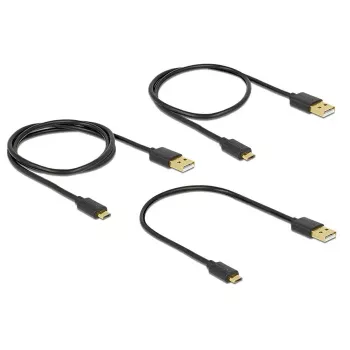 USB Cable DeLOCK 83680 USB 2.0 USB A Micro-USB B Black