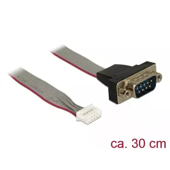 Serial Cable DeLOCK 89632 Black Grey Red 0.3m DB-9