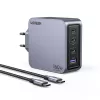 Ugreen Nexode Pro 160W GaN Charger with USB-C Cable Universal Black, Grey AC Fast charging Indoor