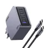 Ugreen Nexode Pro 160W GaN Charger with USB-C Cable Universal Black, Grey AC Fast charging Indoor