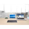 Manhattan Ultra Slim Dual-Mode Wireless Keyboard, German Quertz layout, Bluetooth (v3.0) and Wireless (2.4GHz), 78 low profile scissor keys, Auto Power Management, Range 10m, USB-A Micro Receiver, AAA Battery (included), Windows and Mac, Three Year Warranty