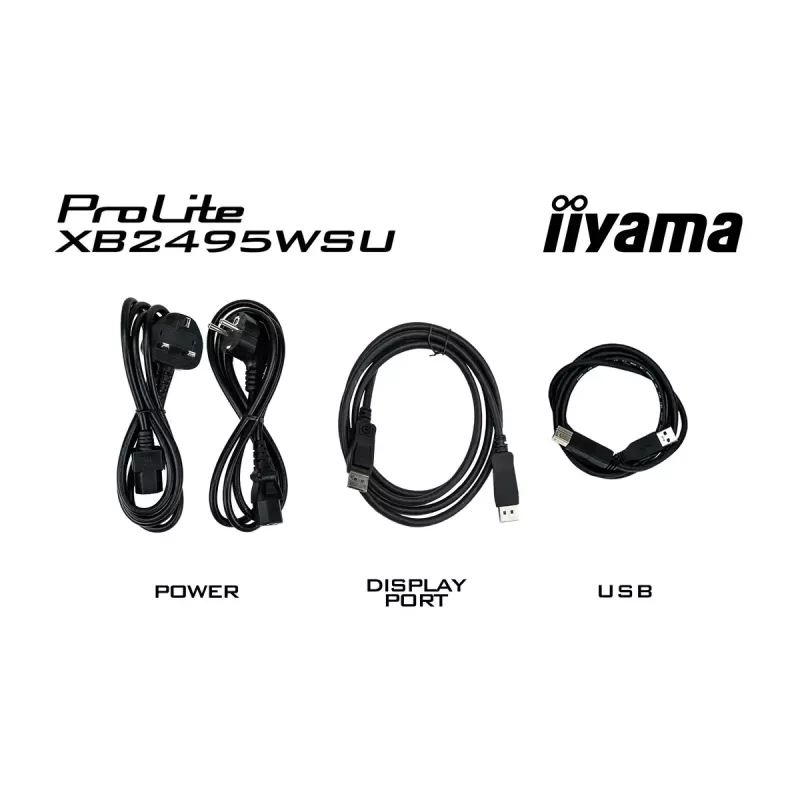 Monitor IIYAMA ProLite XB2495WSU-B1 24.1 inch (61.2 cm) 1920×1200 IPS Full HD, 4 ms, USB 3.2 hub, height adjustable, speakers