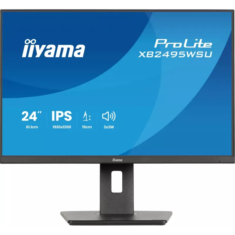 Monitor IIYAMA ProLite XB2495WSU-B1 24.1 inch (61.2 cm) 1920×1200 IPS Full HD, 4 ms, USB 3.2 hub, height adjustable, speakers