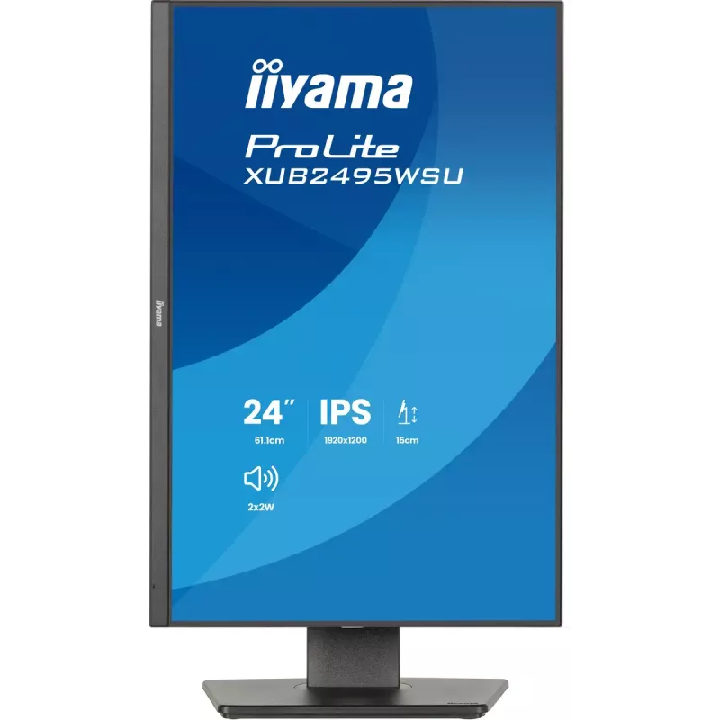 Monitor IIYAMA ProLite XB2495WSU-B1 24.1 inch (61.2 cm) 1920×1200 IPS Full HD, 4 ms, USB 3.2 hub, height adjustable, speakers