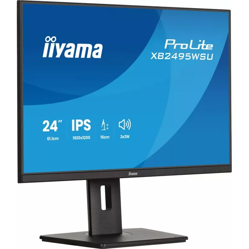 Monitor IIYAMA ProLite XB2495WSU-B1 24.1 inch (61.2 cm) 1920×1200 IPS Full HD, 4 ms, USB 3.2 hub, height adjustable, speakers