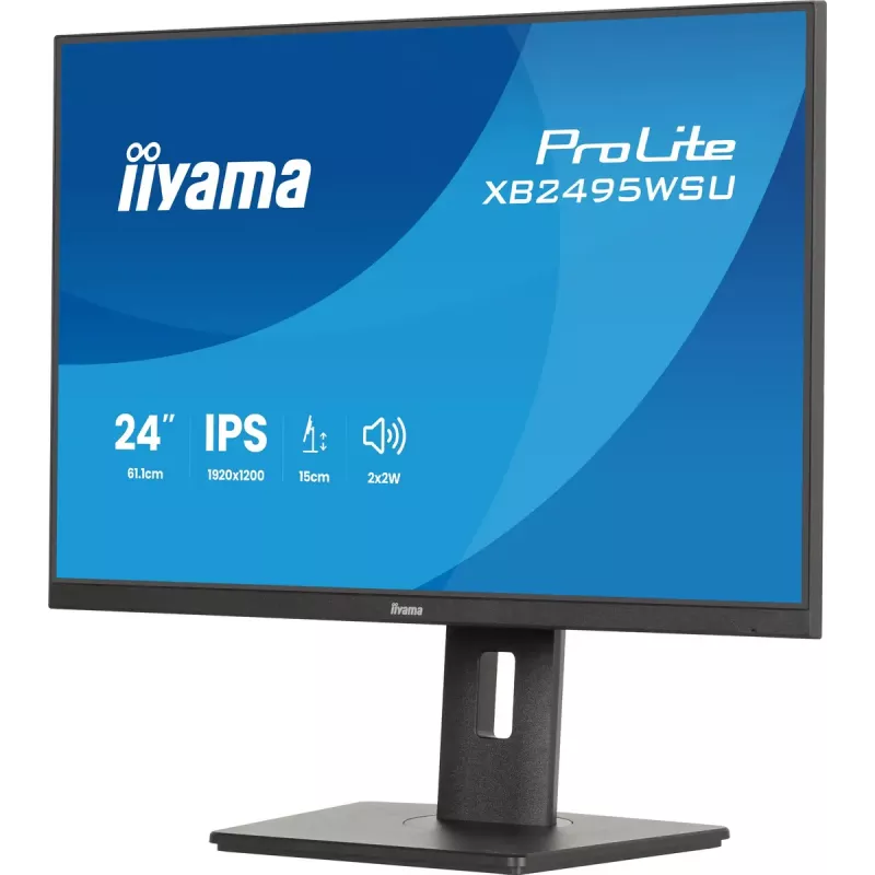 Monitor IIYAMA ProLite XB2495WSU-B1 24.1 inch (61.2 cm) 1920×1200 IPS Full HD, 4 ms, USB 3.2 hub, height adjustable, speakers