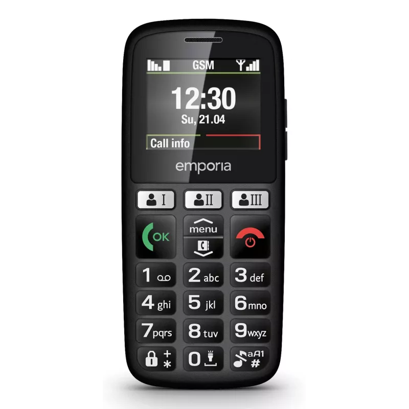 Emporia emporiaHAPPY 4.6 cm (1.81 inch) 70 g Black Entry-level phone