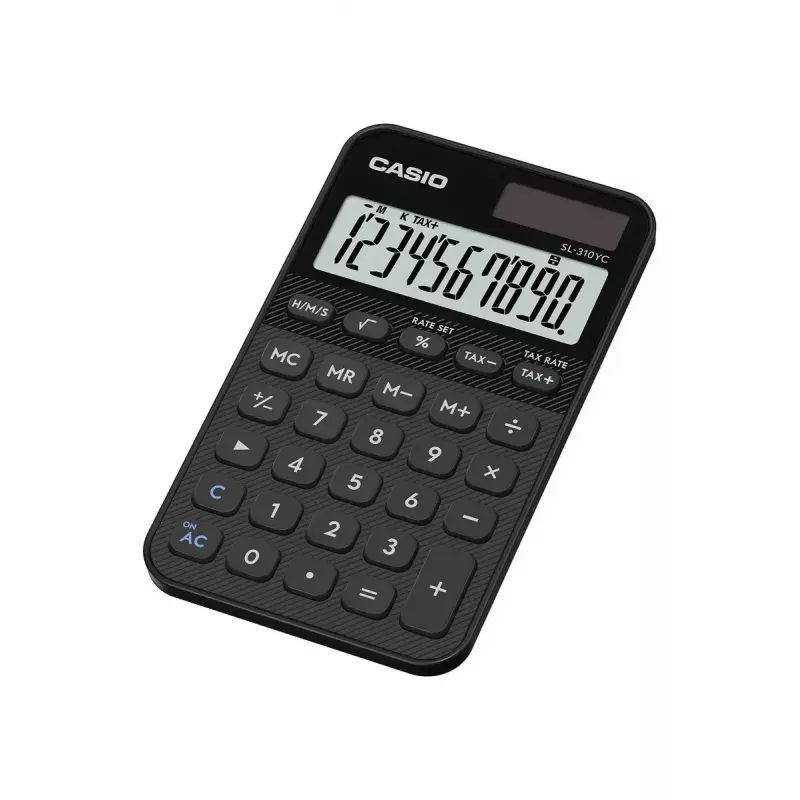Calculator CASIO SL-310YC pocket basic, 10-digit, battery and solar, tax & profit functions, black