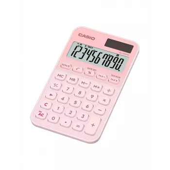 Pocket basic calculator CASIO SL-310YC — 10 digits, battery/solar, tax & profit functions, light pink