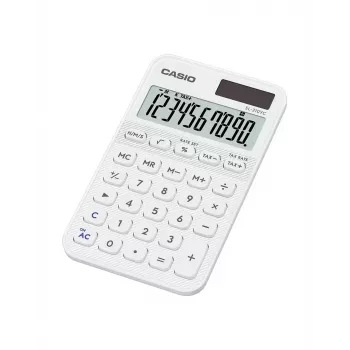 Calculator CASIO SL-310YC pocket basic, 10-digit, battery/solar, white