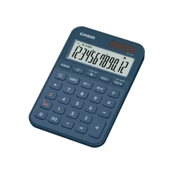 Desktop basic calculator CASIO MS-20YC — 12-digit, tax & profit functions, battery/solar, navy