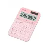 Desktop basic calculator CASIO MS-20YC — 12-digit, tax & profit functions, battery/solar, light pink