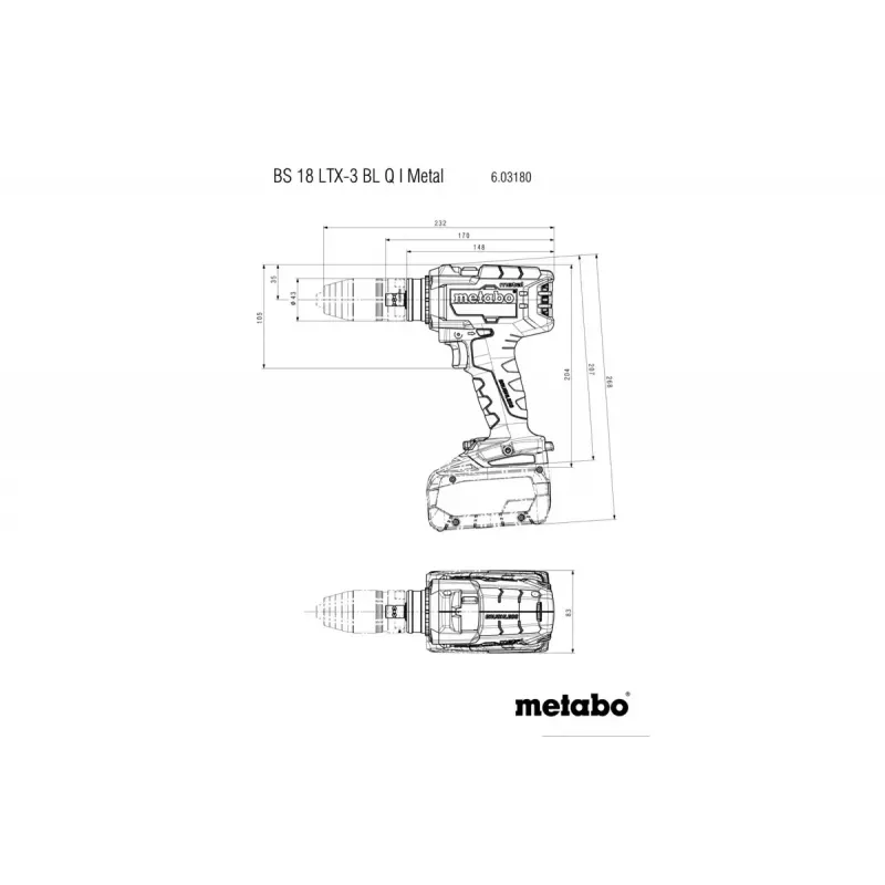 Pistol Grip Drill Metabo BS 18 LTX-3 BL Q I Metal 4000 RPM 3 kg