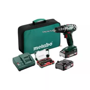 Cordless Pistol-Grip Drill Metabo BS 18 — 18 V LiPo, 1.3 kg, Keyless Chuck, 1 cm, 1600 RPM, 20 mm wood