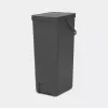 Brabantia Sort & Go 40L Rectangular Recycle Bin Grey