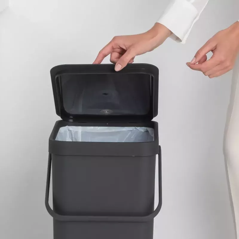 Brabantia Sort & Go 40L Rectangular Recycle Bin Grey