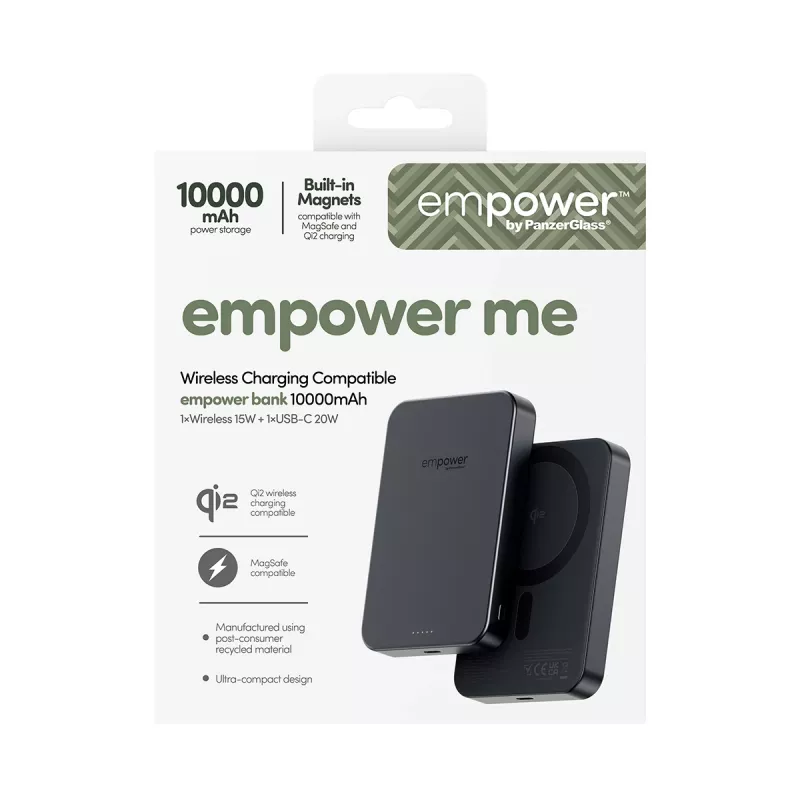 Portable power bank PanzerGlass empower™ 10000mAh Space Black, 0.245 kg