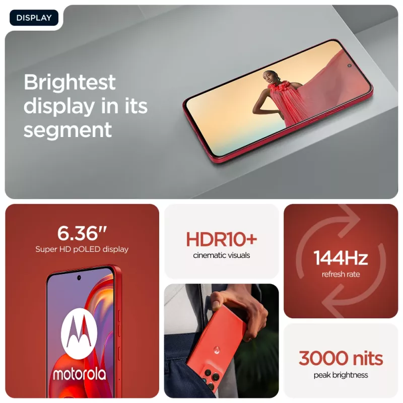 Motorola edge 60 Neo 16.1 cm (6.36 inch) Dual SIM Android 15 5G USB Type-C 12 GB 256 GB 5000 mAh Red
