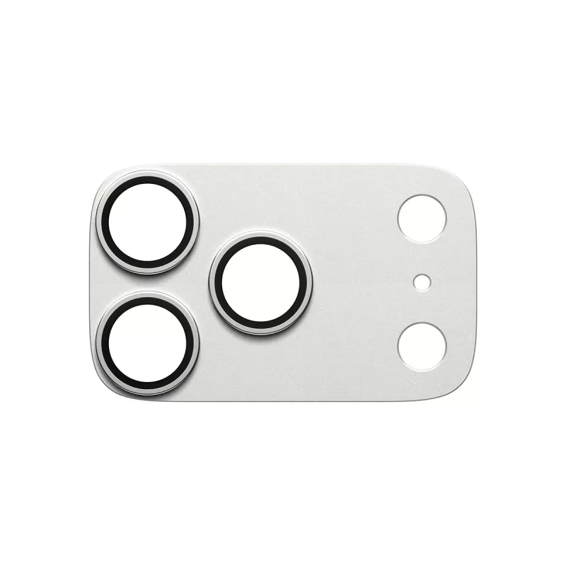 Camera protector PanzerGlass Fender for iPhone 17 Pro — silver, silicone, scratch- and shock-resistant