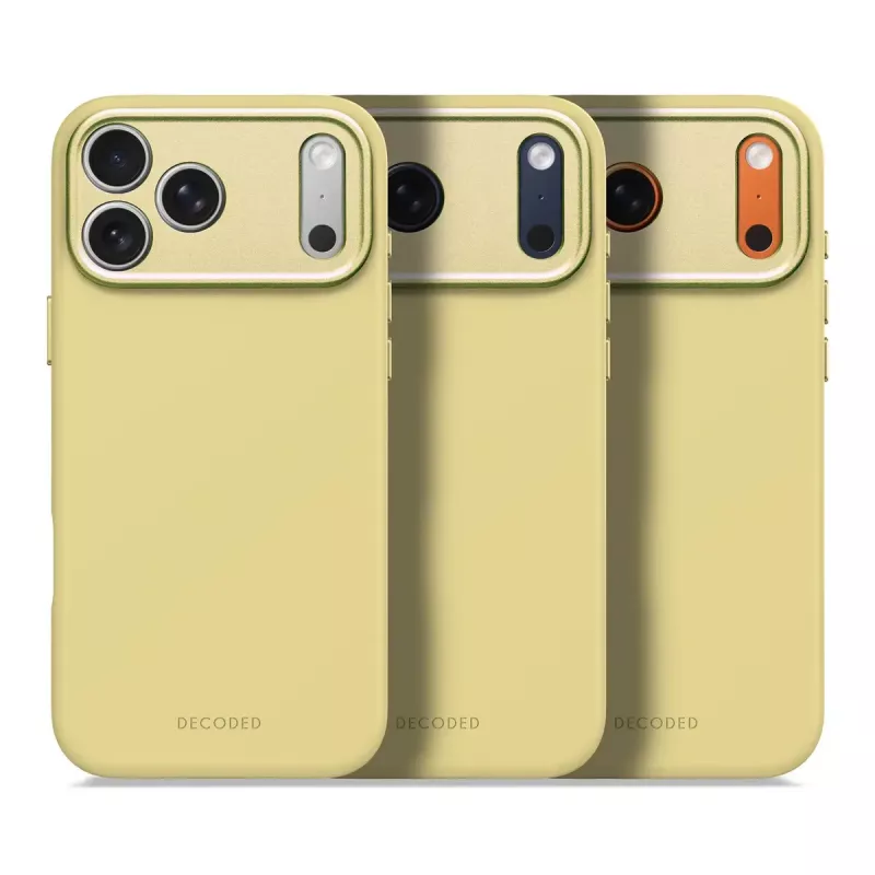 Decoded silicone backcover for Apple iPhone 17 Pro Max, compatible with 6.9 inch (17.5 cm) screens, yellow