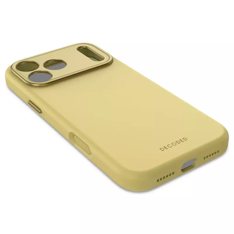 Decoded silicone backcover for Apple iPhone 17 Pro Max, compatible with 6.9 inch (17.5 cm) screens, yellow