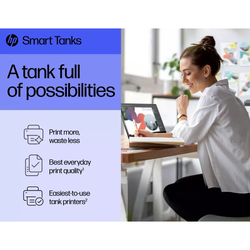 HP Smart Tank Tank Printer, Thermal inkjet, Colour printing, 4800 x 1200 DPI, A4, Direct printing, Grey