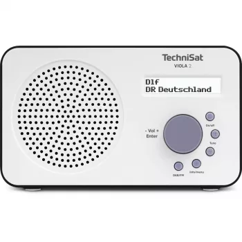 Portable Digital Radio TECHNISAT 0000/3906 — DAB/DAB+/FM, 1 W RMS, LCD, 3.5 mm, White/Black, 0.338 kg