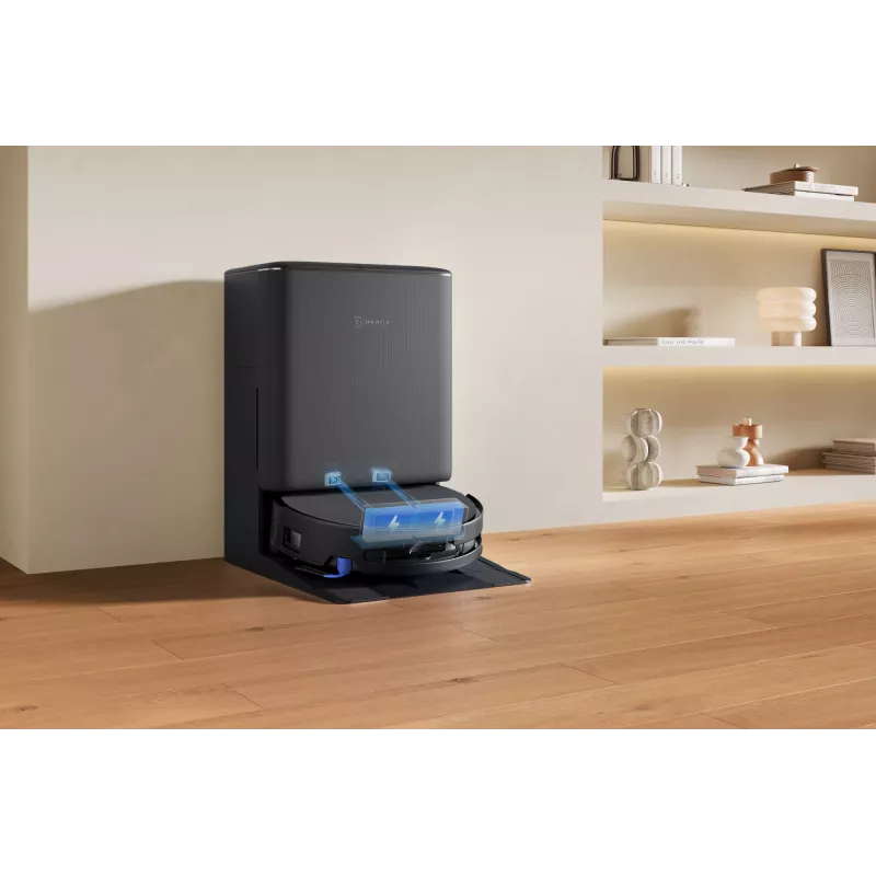 Robot vacuum Ecovacs DEEBOT T90 PRO OMNI — bagless 0.25 L dust bin, 350 min runtime, Li‑Ion 4000 mAh, black