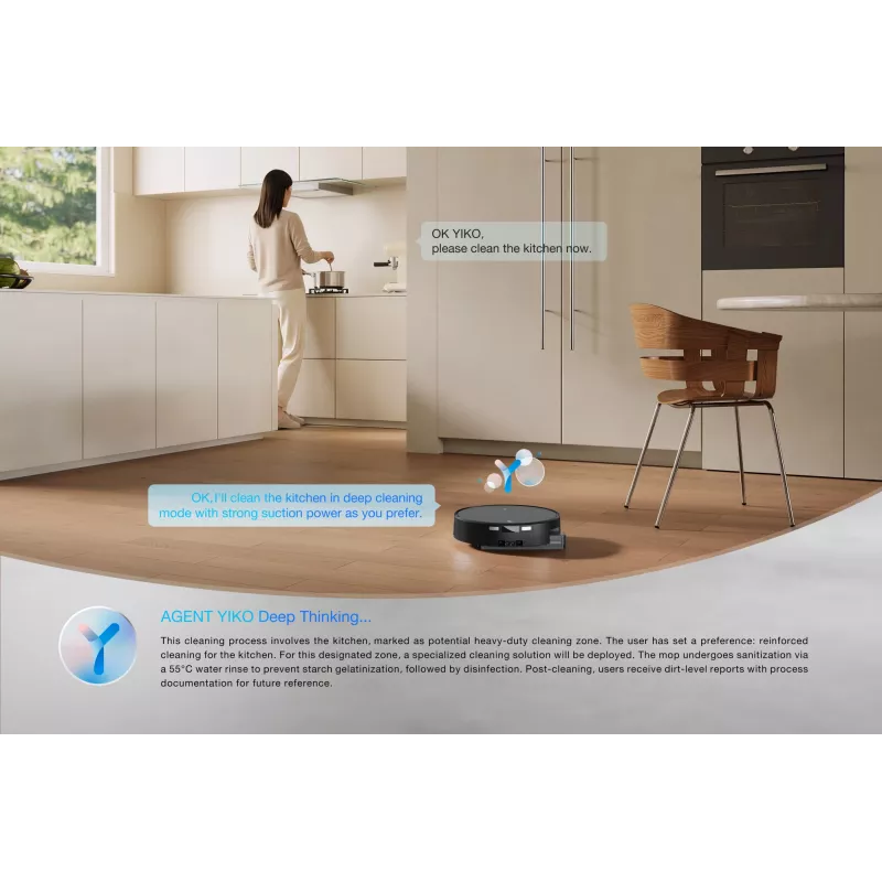 Robot vacuum Ecovacs DEEBOT T90 PRO OMNI — bagless 0.25 L dust bin, 350 min runtime, Li‑Ion 4000 mAh, black