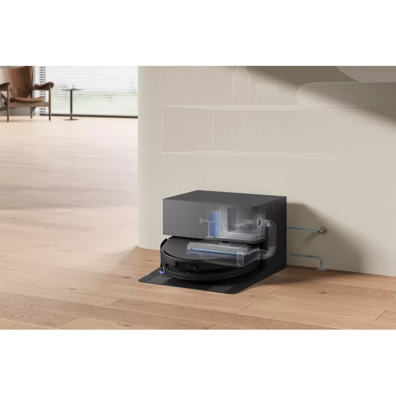 Robot vacuum Ecovacs DEEBOT T90 PRO OMNI — bagless 0.25 L dust bin, 350 min runtime, Li‑Ion 4000 mAh, black