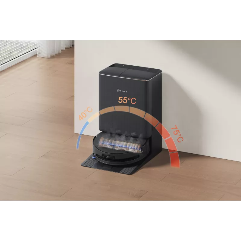 Robot vacuum Ecovacs DEEBOT T90 PRO OMNI — bagless 0.25 L dust bin, 350 min runtime, Li‑Ion 4000 mAh, black