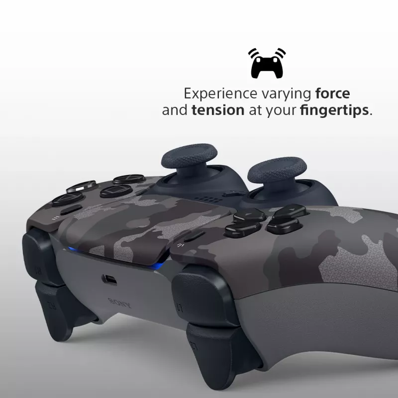 Gamepad Sony DualSense v3 Camouflage — Bluetooth/USB, PS5, built-in battery, USB‑C, 160×106×66 mm